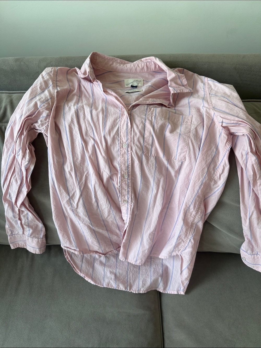 Universal Thread Pink and Blue Stripe Button-Down Shirt